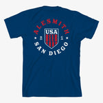 Load image into Gallery viewer, USA Beer Tee - Blue - AleSmith Brewing Co.

