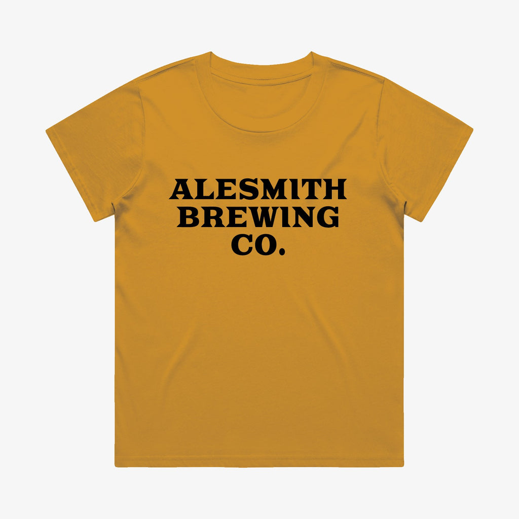 Women's Wordmark Tee - Gold - AleSmith Brewing Co.